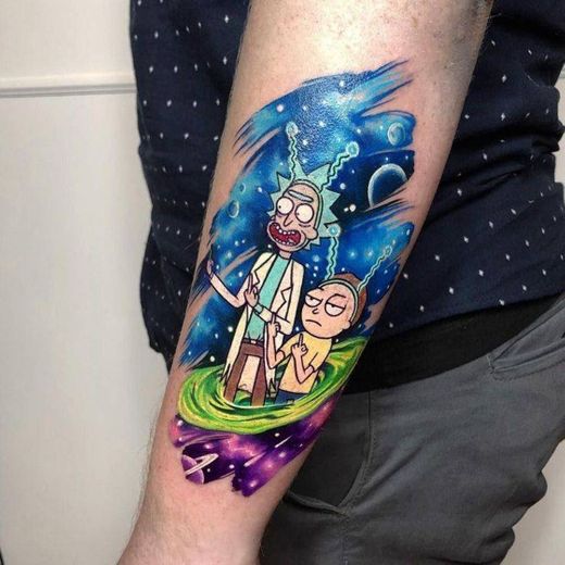 Tattoo colorida- Rick And Morty