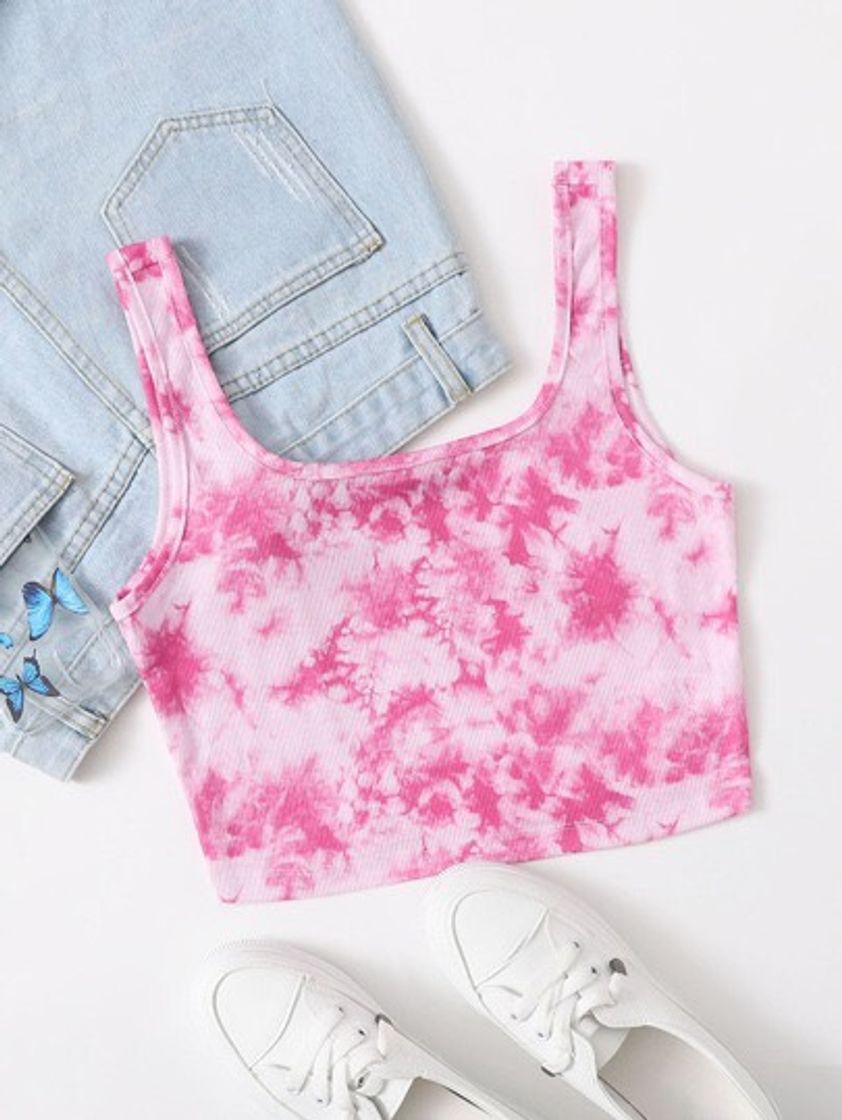 Fashion Rib-knit Tie Dye Crop Tank Top for Sale Australia| New Collection ...