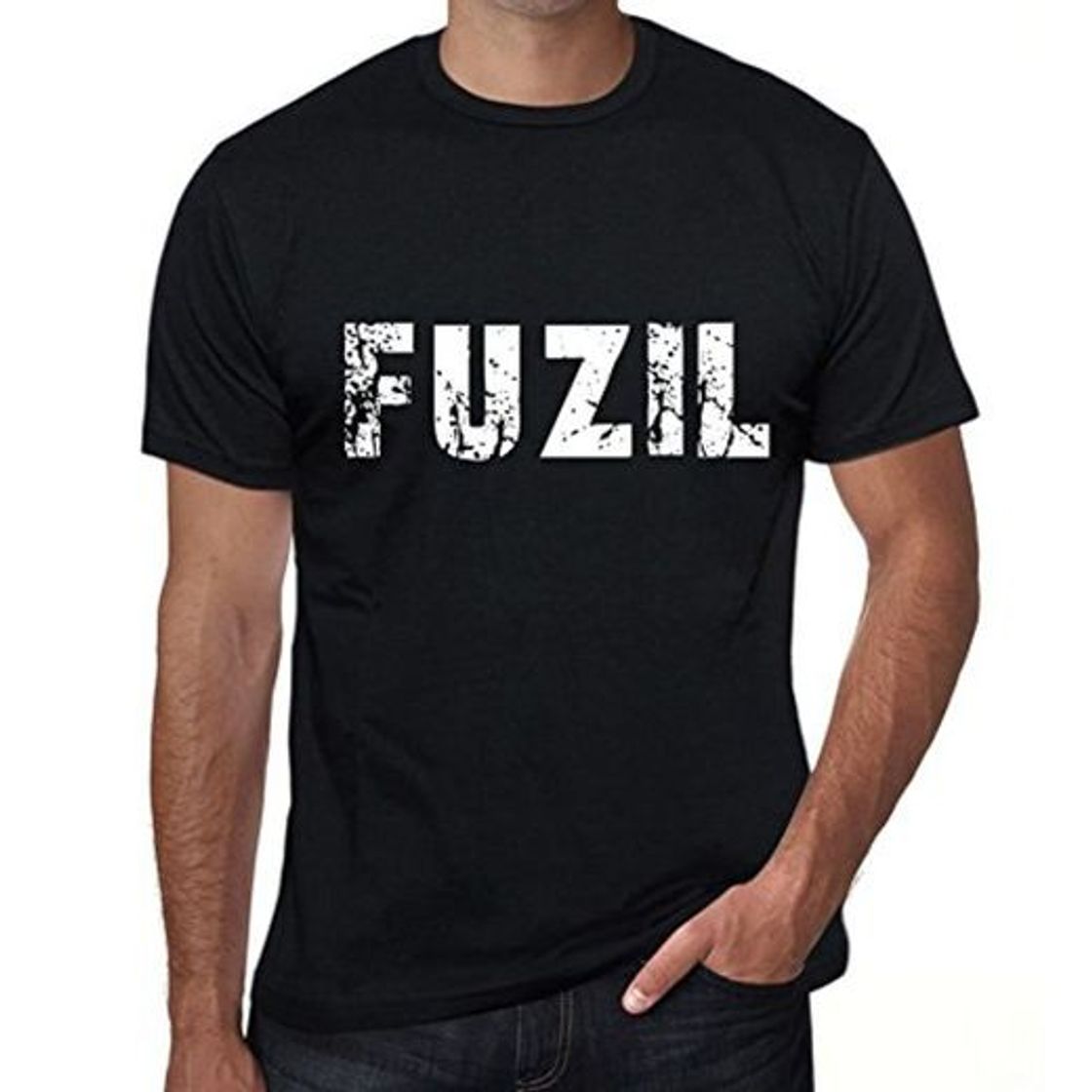 Productos One in the City fuzil Hombre Camiseta Negro Regalo De Cumpleaños 00553