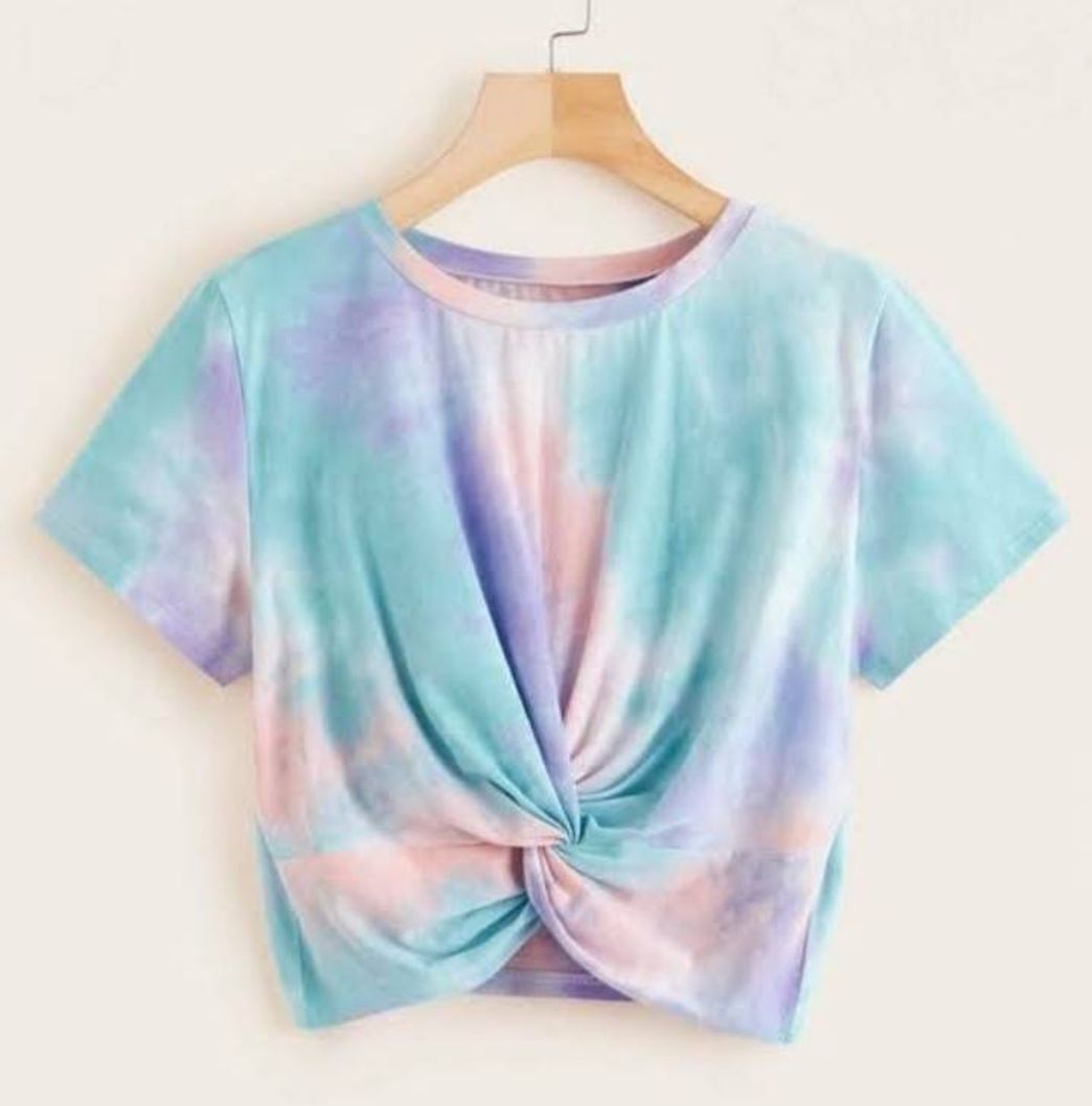 Moda FLYCHEN Mujer Camisetas Tie-Dye Manga Corta Camiseta de teñido con diseño de