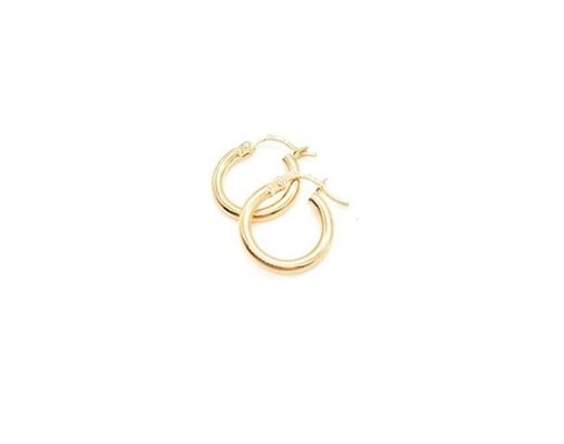 Pendientes de aro para mujer de 18 ct de oro amarillo • Women's Gold Earrings • 18 K Solid Gold • Fabricado en Italia