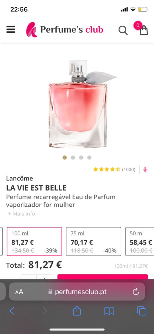 Moda LA VIE EST BELLE perfume EDP preços online Lancôme ...