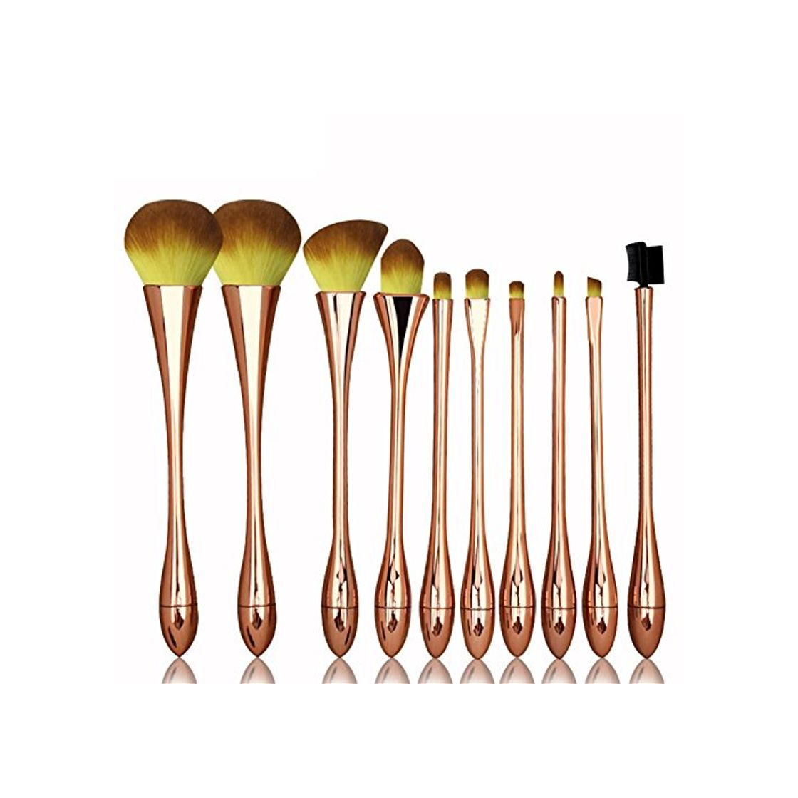 Social Juego de 10 brochas de maquillaje profesional para cintura de cáliz Pincel
