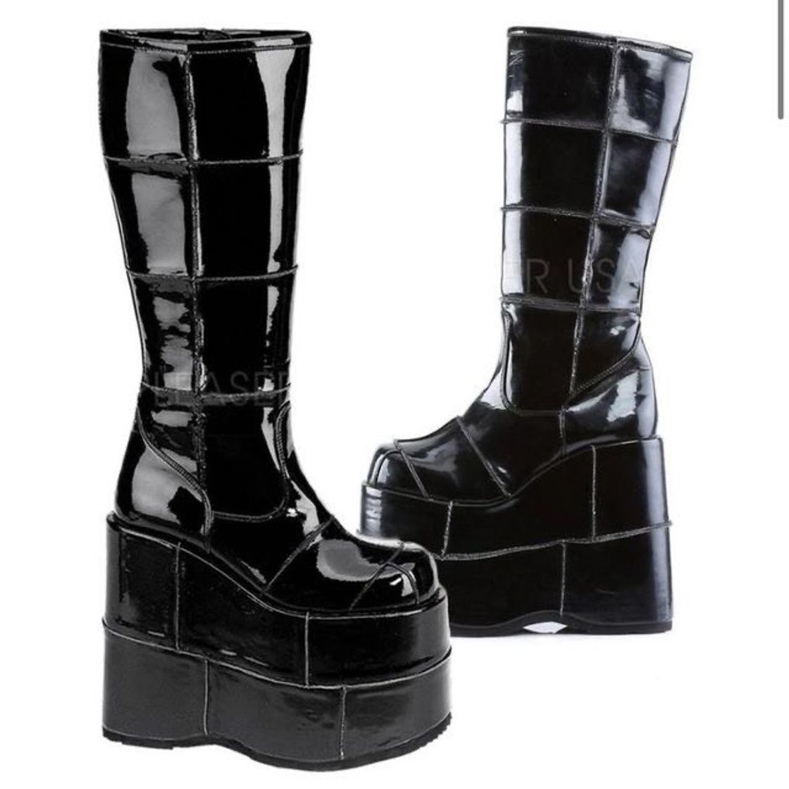 Fashion Demonia STACK-301 - Zapatos de tacón para mujer, Negro