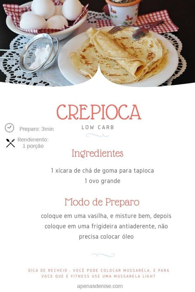 Fashion Crepioca com Goma outra opção deliciosa ❤