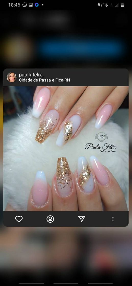 Moda Unha com detalhes dourados 💅🏽❤