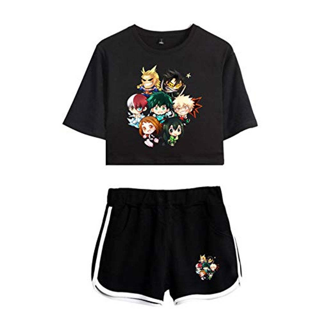 Fashion Boku No Hero Academia Crop Top Camiseta Shorts Traje Bakugou Katsuki Midoriya