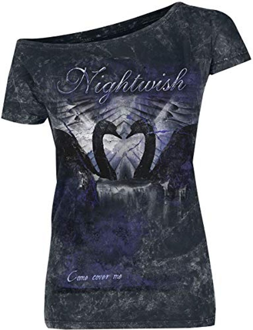 Moda Nightwish Come Cover Me Mujer Camiseta Negro S