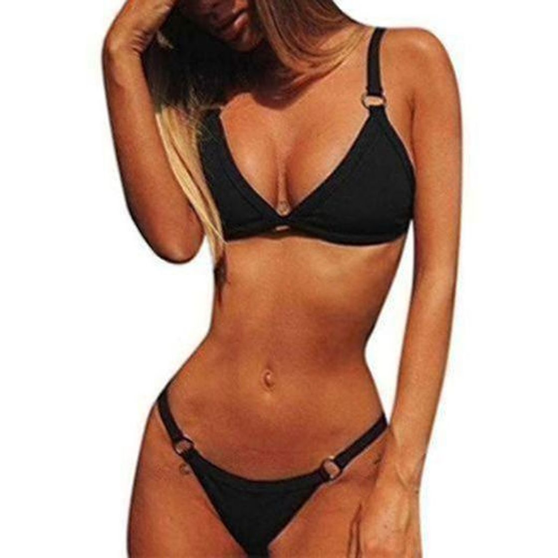 Moda CheChury Bikini Mujer Conjuntos Brasileño Sexy Tanga Mujer Playa Ropa de Baño Traje de Baño Sexy Bañador de Baño Tops y Braguitas 2 Piezas Verano