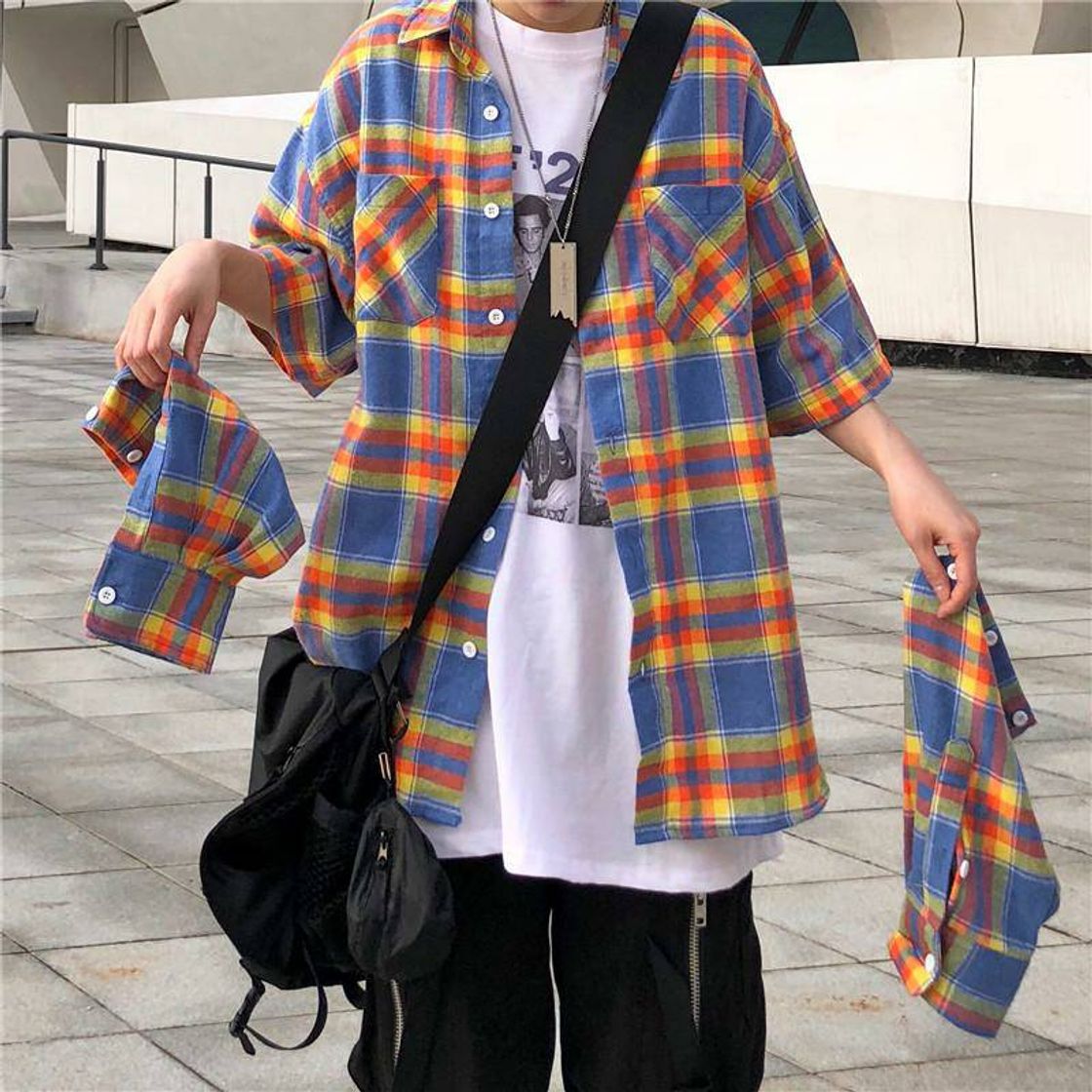 Social HARAJUKU PLAID SHIRT