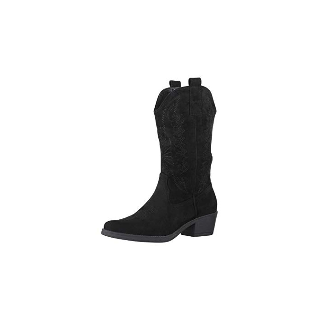 Social Elara Botas de Vaquero Mujer Estilo Motero Chunkyrayan Negro 301