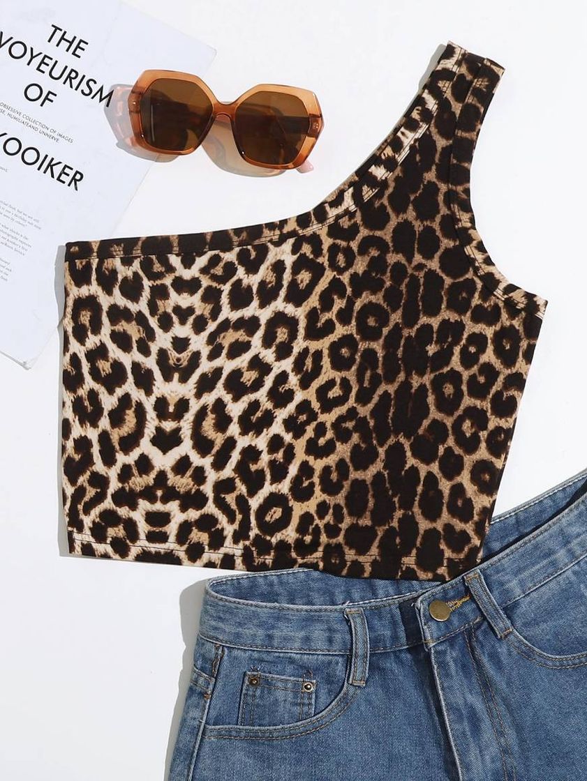 Moda Cropped animal print 