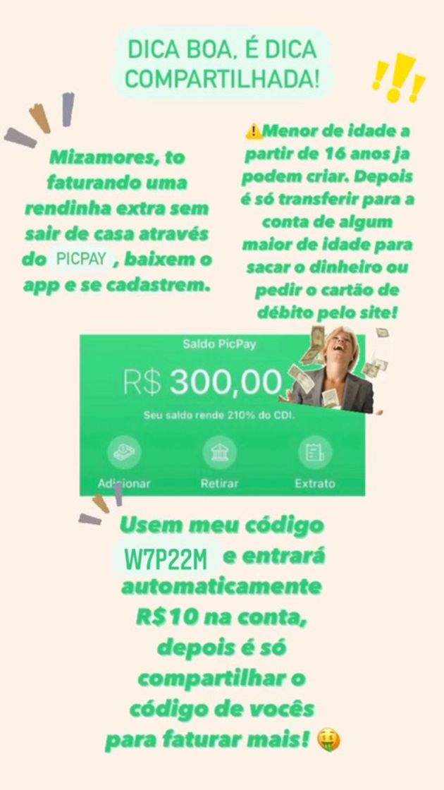 Moda Ganhe R$10 criando sua conta e a cada amigo que convidar!