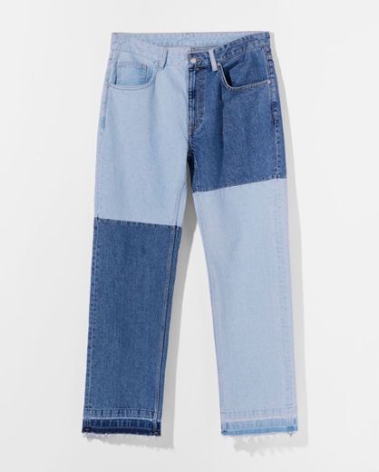 Two-tone patchwork jeans - Man