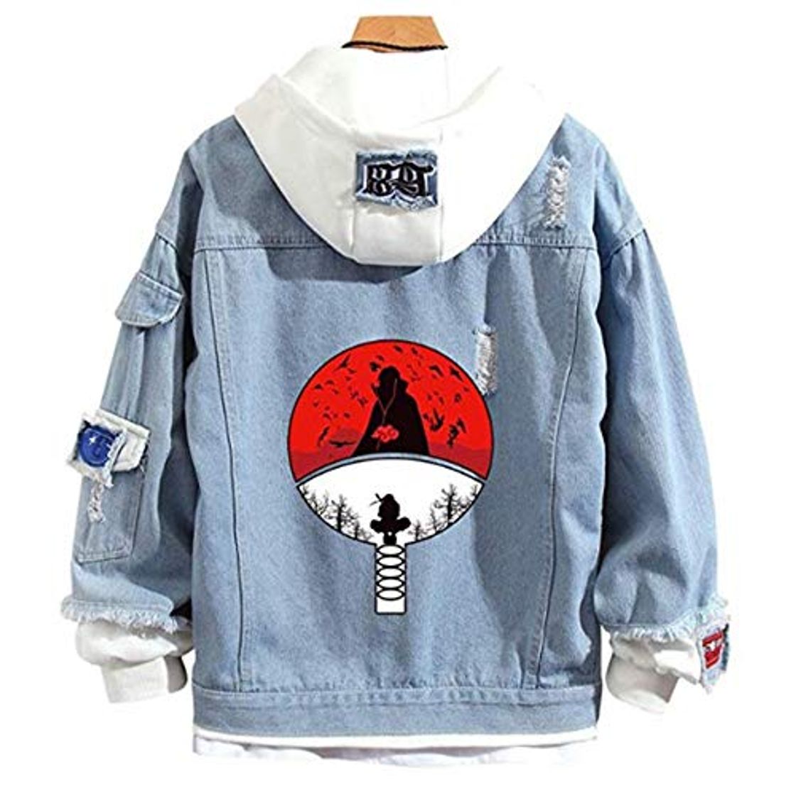 Fashion CBBI-WCCI Chaqueta de Unisex Naruto Cosplay Uchiha Sasuke Sudaderas con Capucha Chaqueta