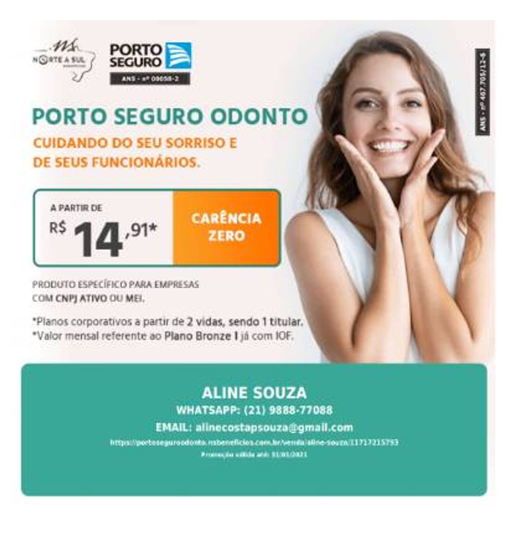 Fashion Plano Odontológico Porto Seguro PME e Mei!   2 a 99 vidas.