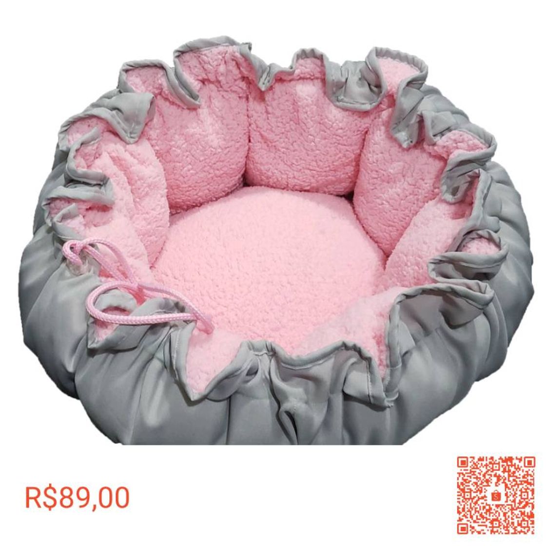 Social Caminha pet redonda flor tecido rosa-de cachorro ou gato