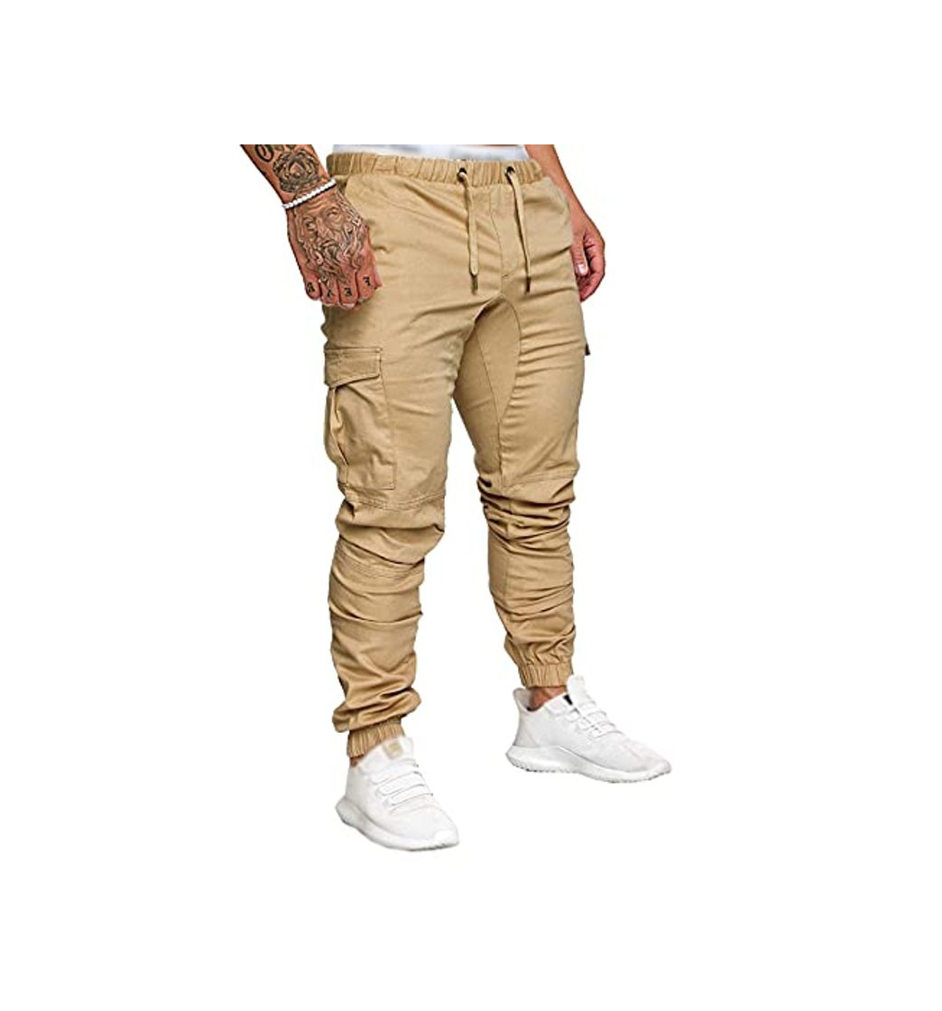 Fashion SOMTHRON Hombre Cinturón de Cintura elástico Pantalones de chándal de algodón Largo