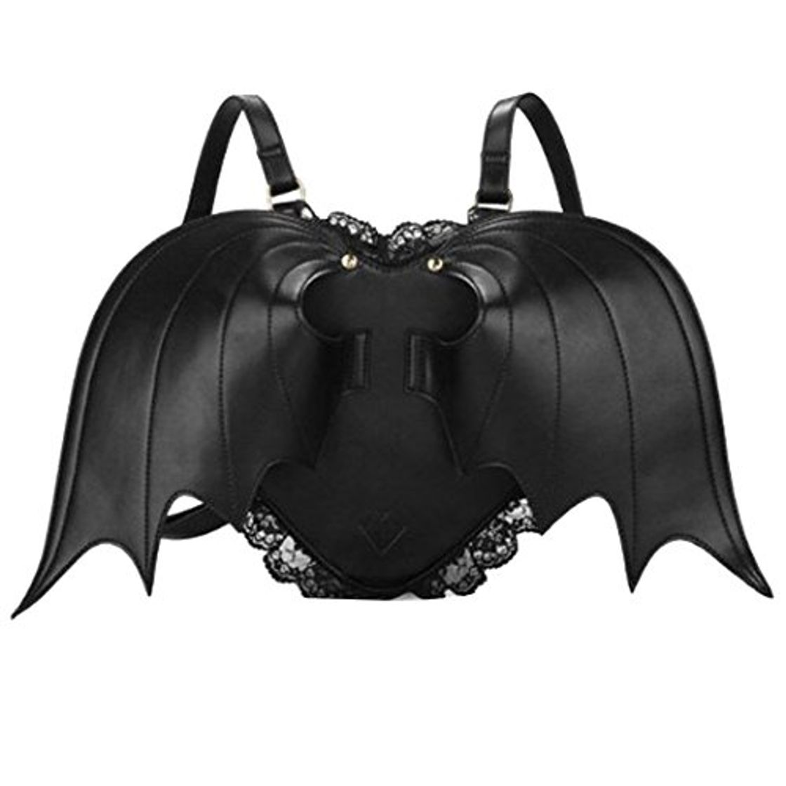 Social THEE PU Mochila en Forma Corazón con Murciélago Alas