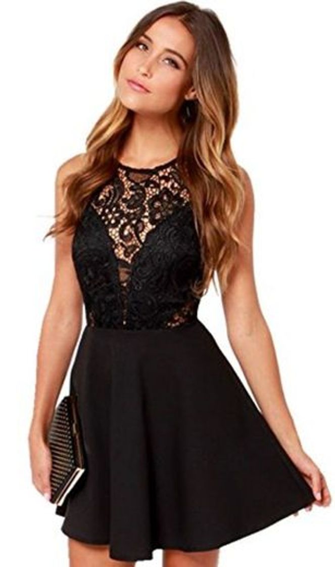 Social Moda Sin Mangas Flor Flores Detalles de Encaje Espalda Abierta Escotado por