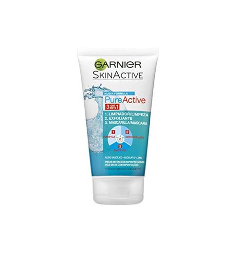 Garnier Skin Active Pure Active Gel 3 en 1 para Pieles Mixtas