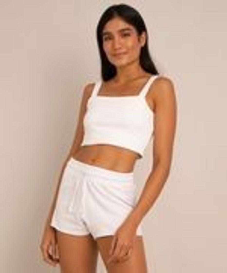 Fashion Conjunto feminino composto por regata cropped e short curto