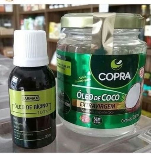 Óleo de rícino + óleo de coco 