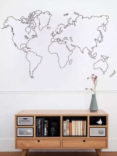 Vinilo con mapa del mundo 