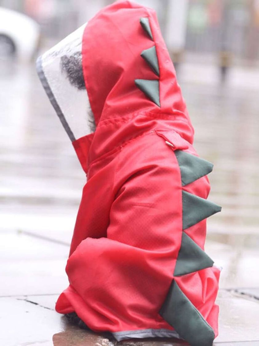 Moda Impermeable de dinosaurio para perro 