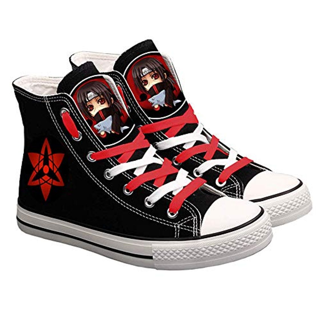 Moda ZXJWZW Anime Naruto Zapatos De Lona Zapatos De Cordones Altos Zapatos De Ocio Impresos Transpirables Unisex