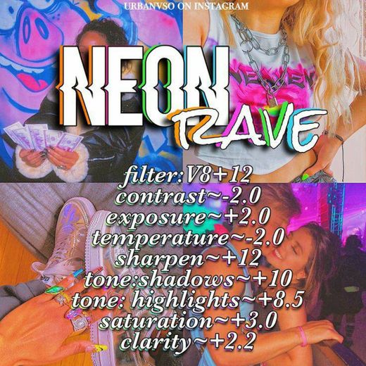 efeito neon rave