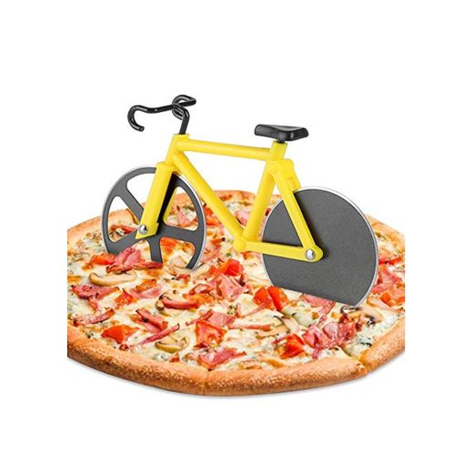 KATELUO Bicicleta Cortador de Pizza,Cortador Pizza Motocicleta,Corta Pizza Bicicleta,Las Herramientas Creativas Cocina