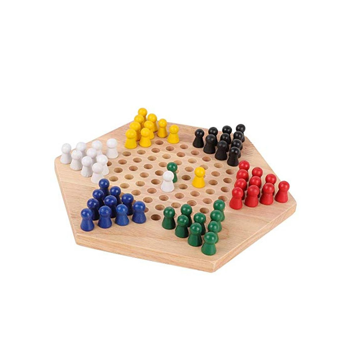 Producto Juego de Mesa de Damas Chinas de Madera Damas Chinas Juego de Estrategia clásico para Todas Las Edades para Adultos y niños hasta Seis Jugadores