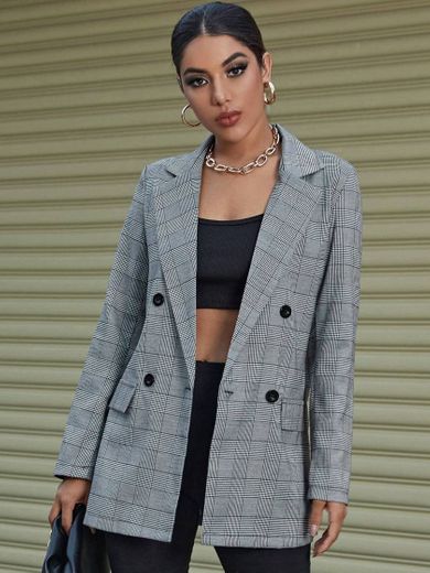 Blazer xadrez elegante