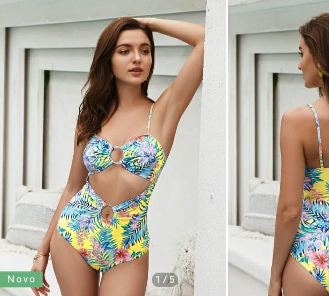 Moda Corte Fora Tropical Boho Uma Peça

