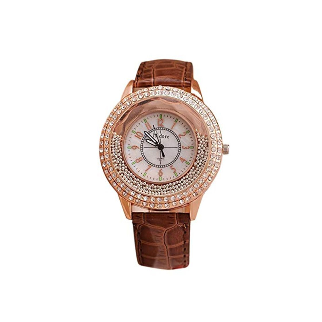 Runer Mulheres Strass relógio de luxo de Couro da Marca Relógios Femininos