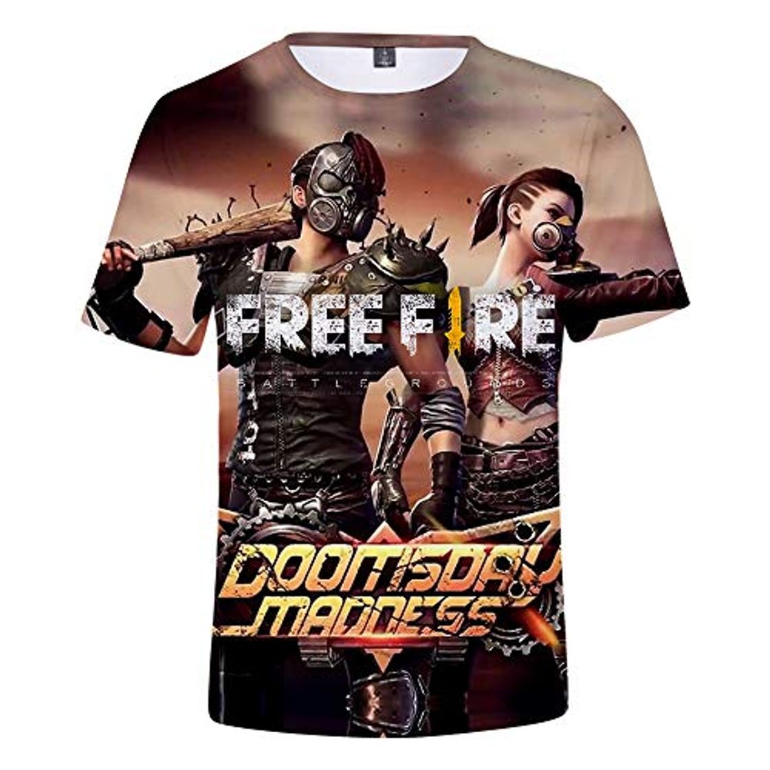 Productos Camiseta Unisex Free Fire Camiseta de Manga Corta Estampada 3D Trend Loose Men and Women de Manga Corta Cuello Redondo Sudaderas