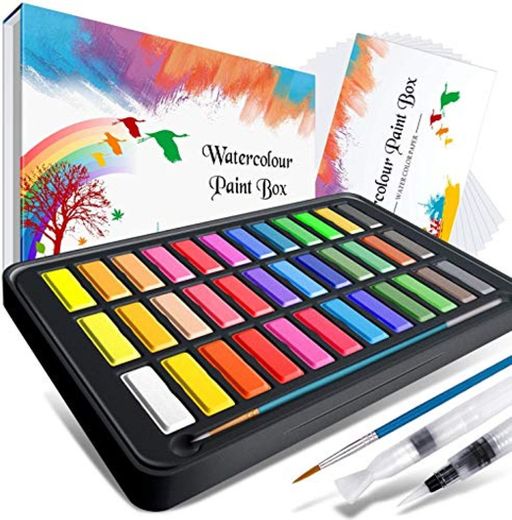 Caja de acuarelas, RATEL set de pintura de acuarelas incluye 36 colores