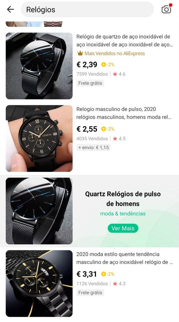 Product Relógios ⌚