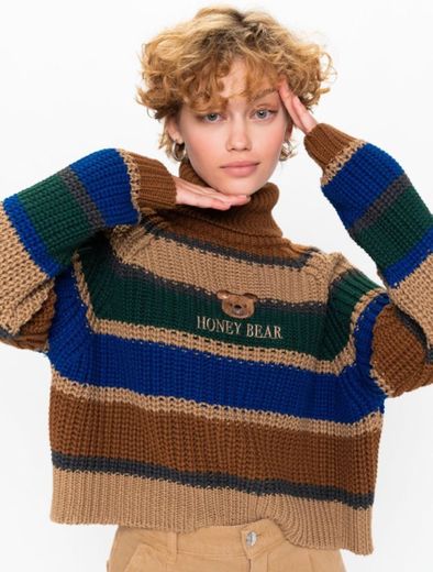Honey Bear Knitted Striped Jumper – Minga London