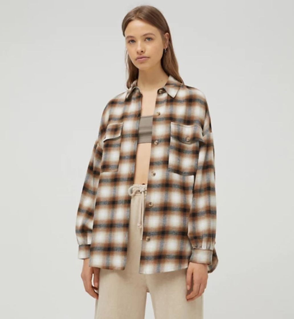 Moda Checked brown flannel shirt