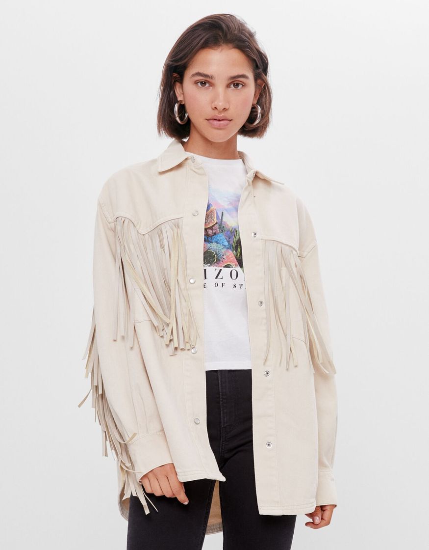 Fashion Sobrecamisa de Flecos bershka