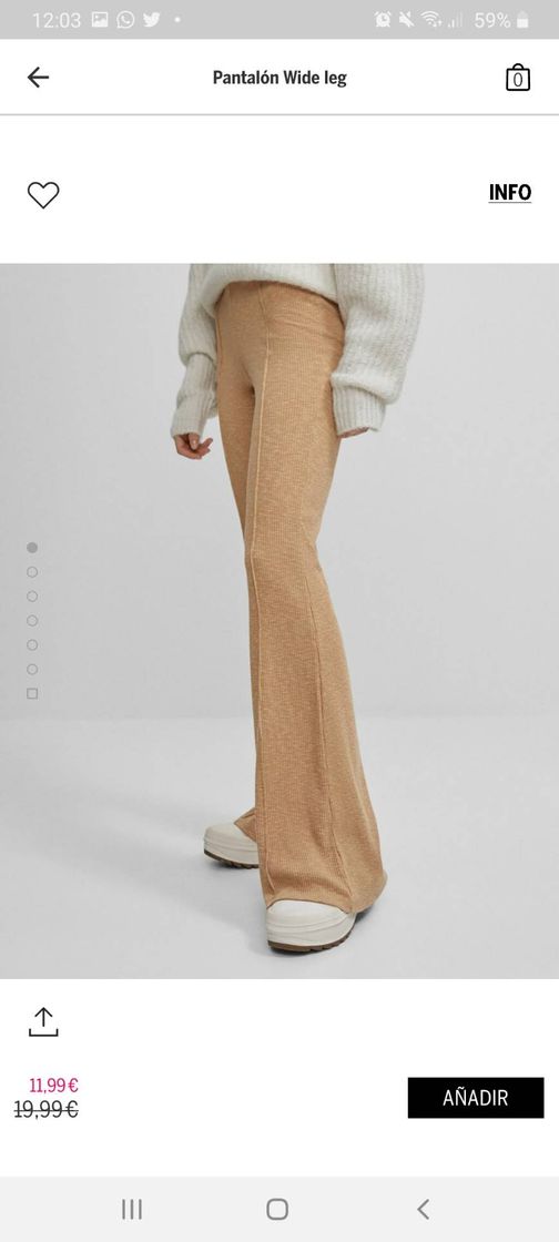 Fashion Pantalón wide leg beige bershka