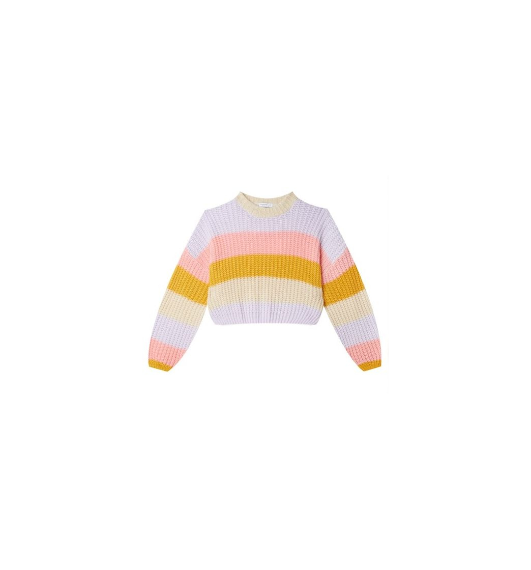 Fashion Rainbow crop knit