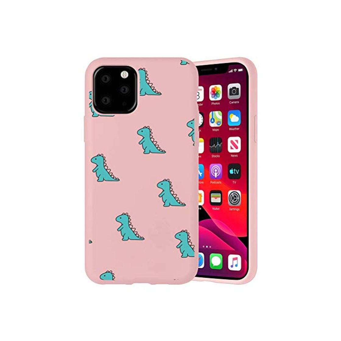 Producto ZhuoFan Funda para iPhone 12 Pro Cárcasa Silicona Rosa con Dibujos Diseño