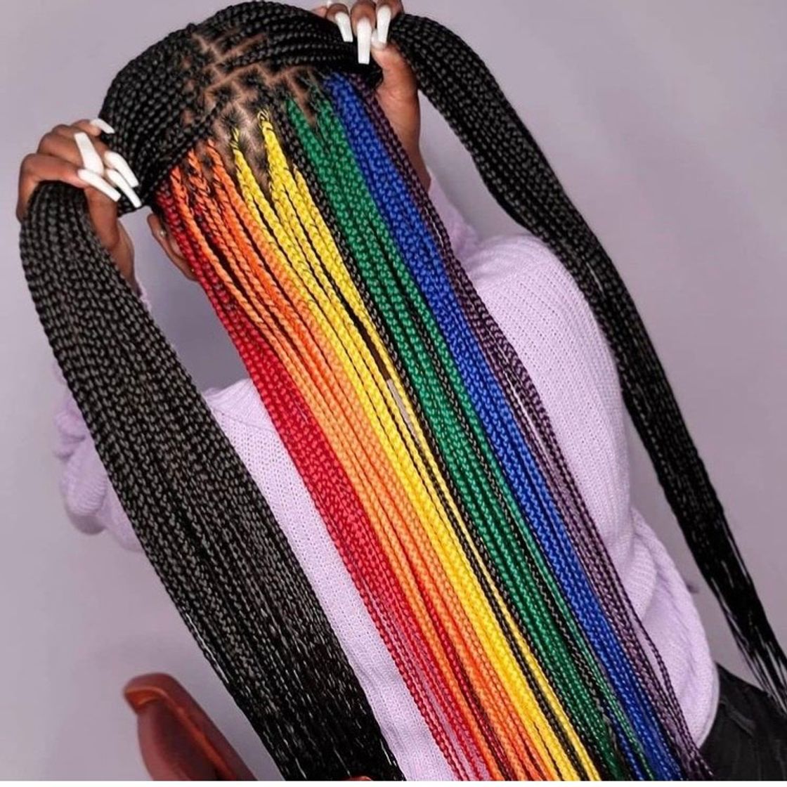 Fashion BOX BRAIDS RAIMBOW 🌈🌈🌈