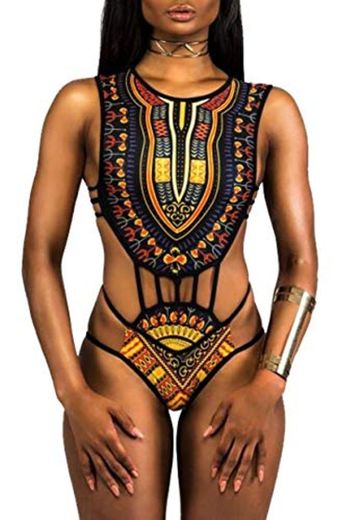Bikini Africano Mujer Traje de Baño 1 Pieza Push Up Beachwear Bikini