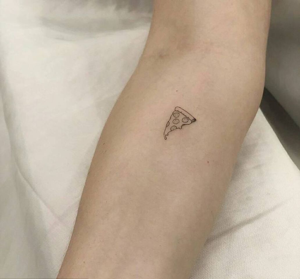 Fashion Tatuagem minimalista pizza