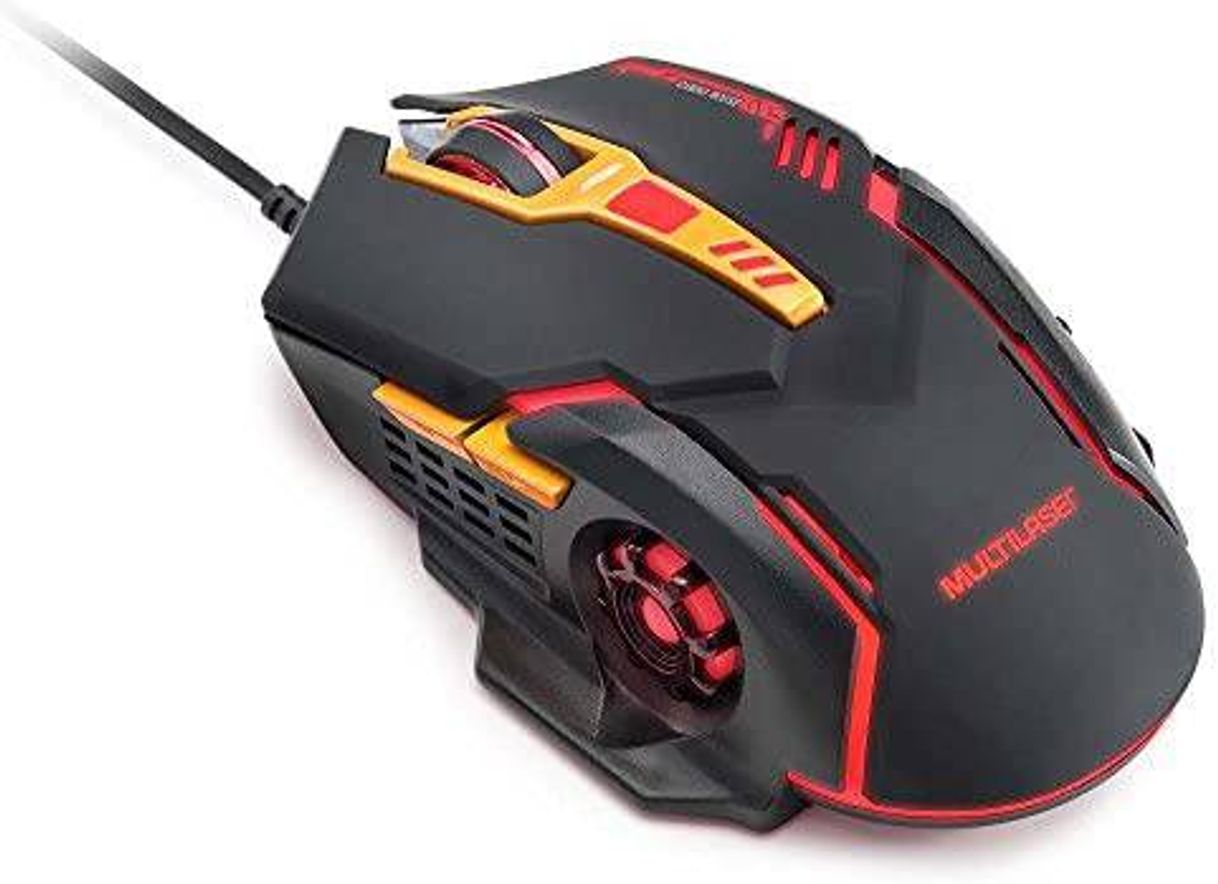 Fashion Mouse Gamer Dpi 2400 Preto/Laranja Multilaser