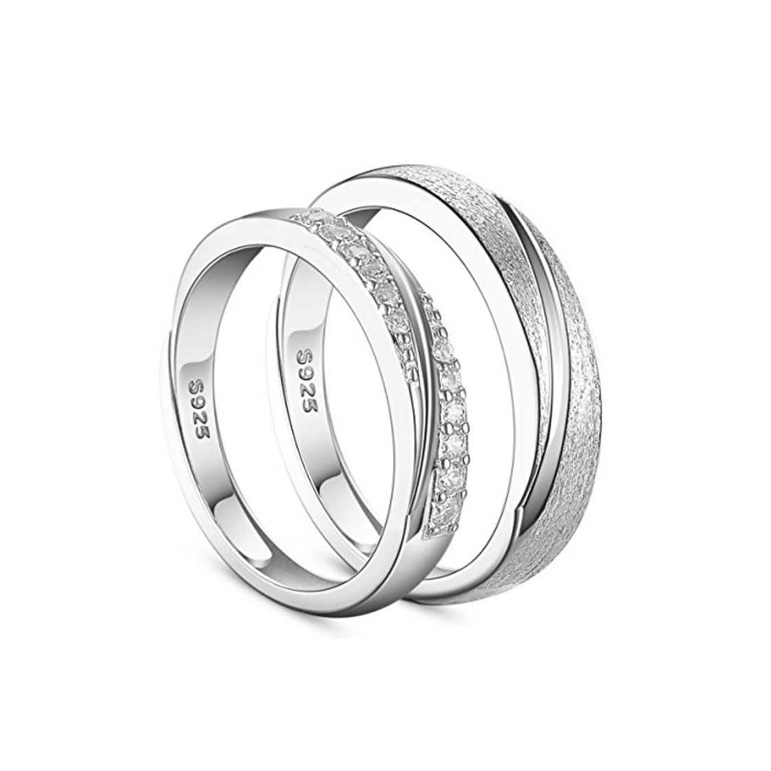 Producto SHEGRACE Par de Anillos de Pareja en Plata de Ley 925 con